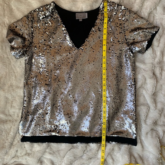 ANTHROPOLOGIE Vanessa Virginia Sequined V-Neck Tee - Picture 4 of 12